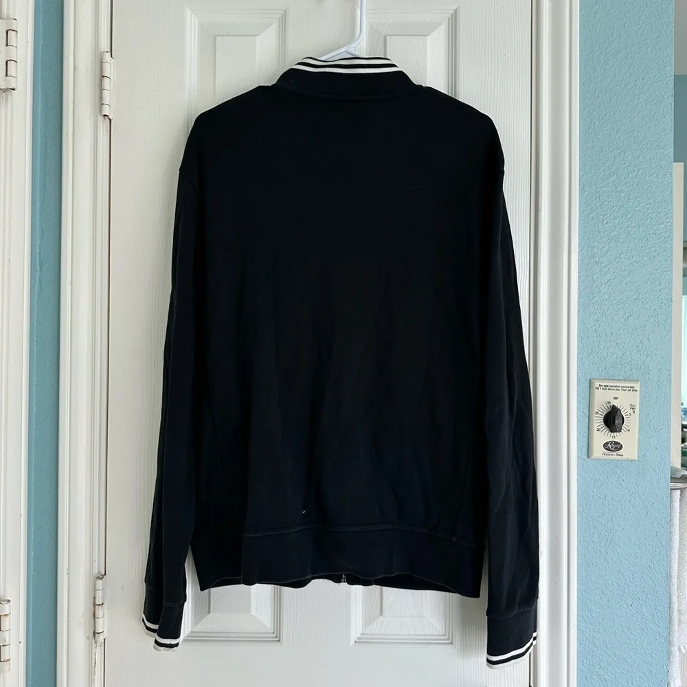 Polo Ralph Lauren Full Zip Cotton Track Jacket in Size Large in Black - Picture 2 of 4